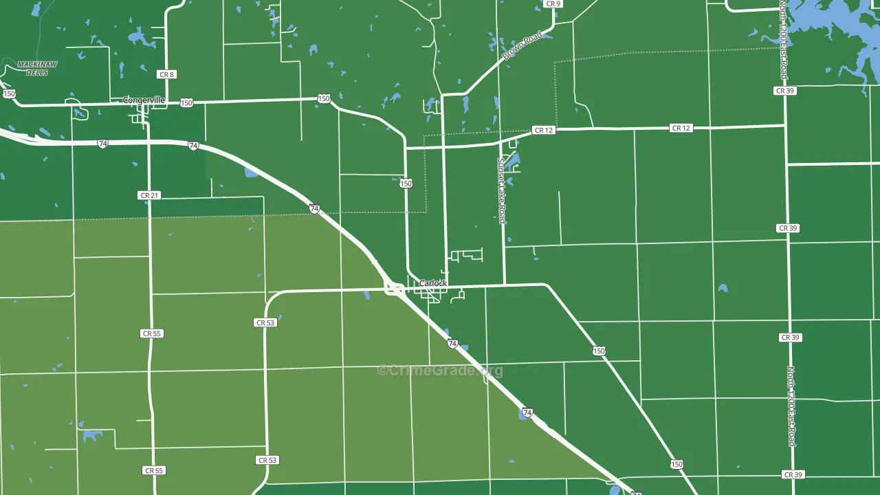 Carlock, IL Map of Vandalism Rates