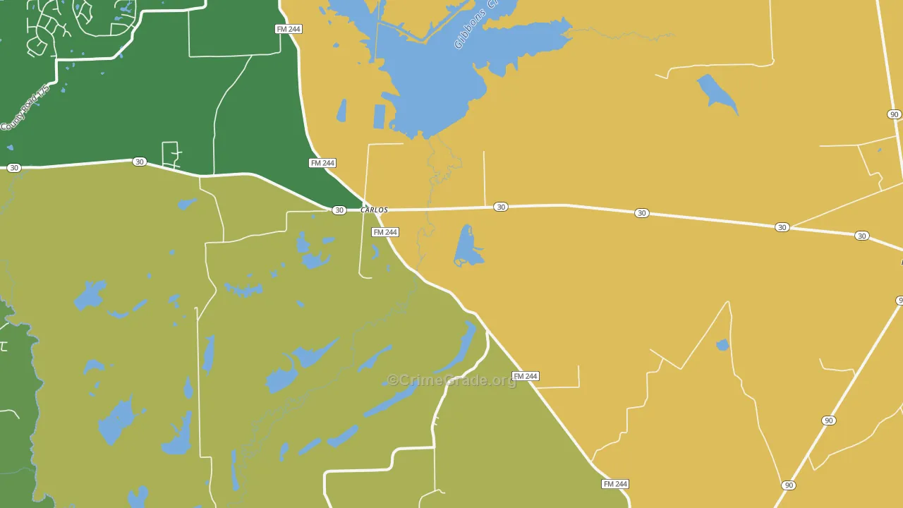 Carlos, TX Map of Vandalism Rates