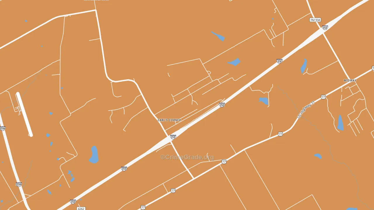 Carls Corner, TX Map of Vandalism Rates