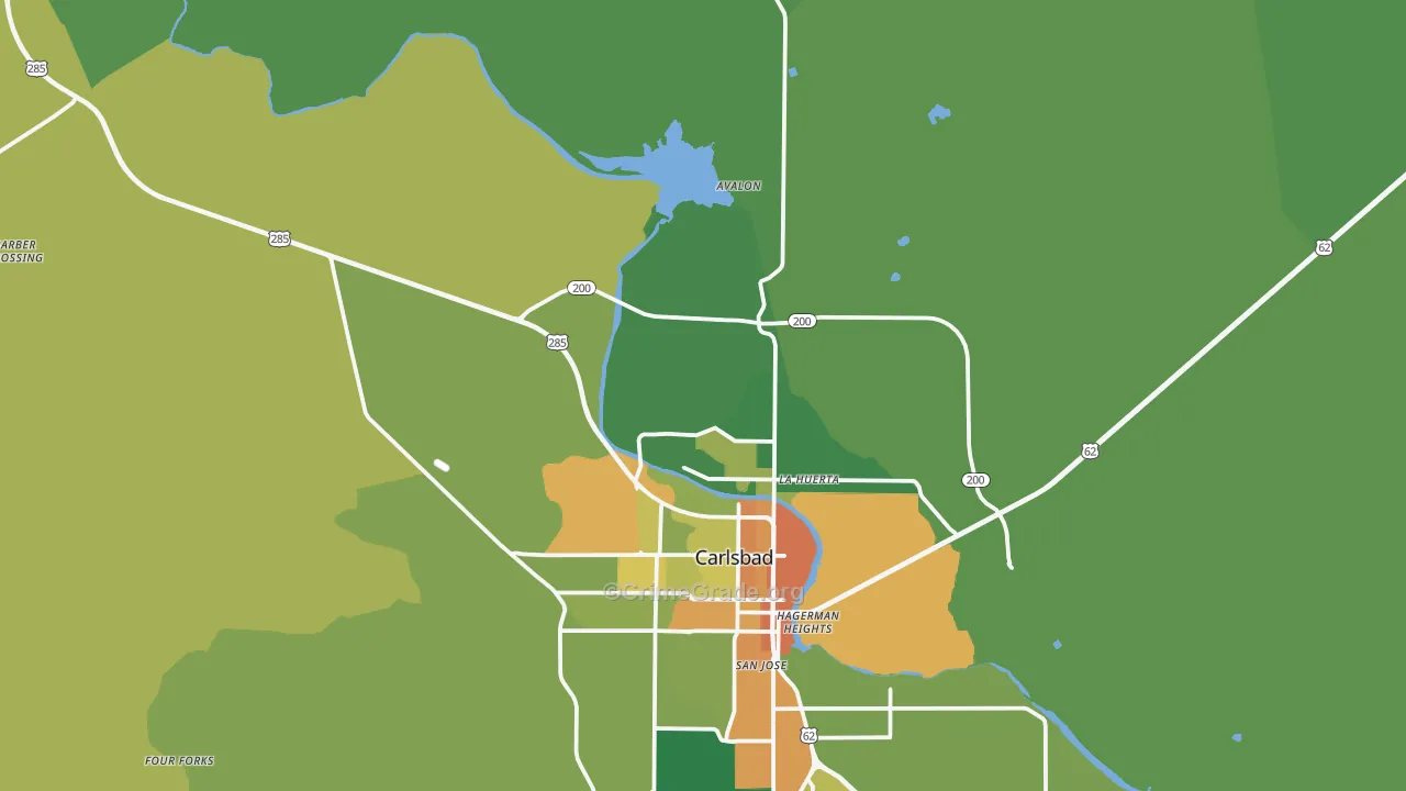 Carlsbad North, NM Map of Vandalism Rates