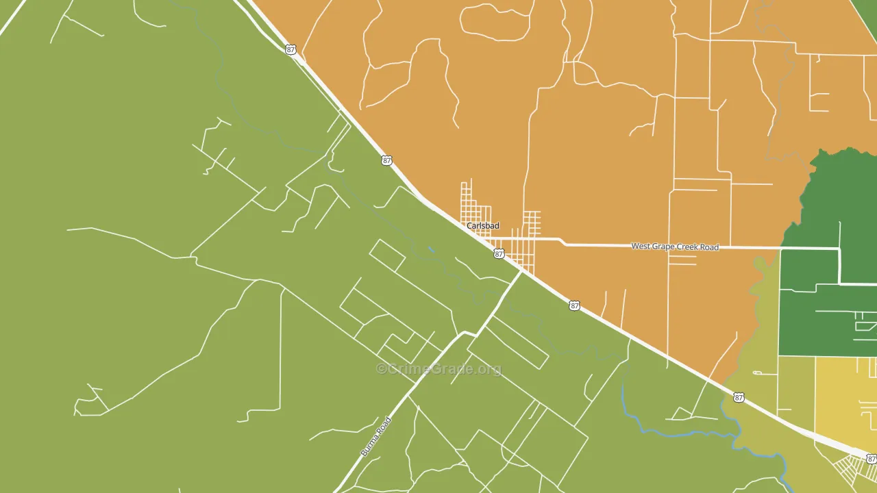 Carlsbad, TX Map of Vandalism Rates