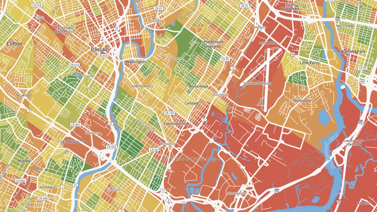 Carlstadt, NJ Map of Vandalism Rates