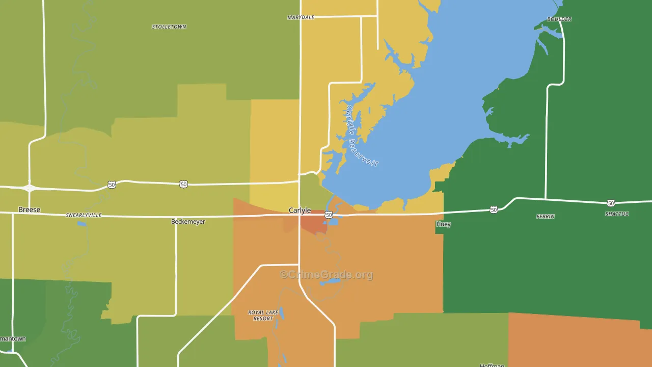 Carlyle, IL Map of Vandalism Rates