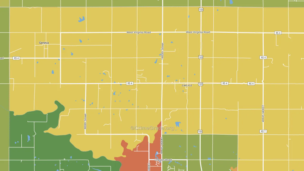 Carlyle, KS Map of Vandalism Rates