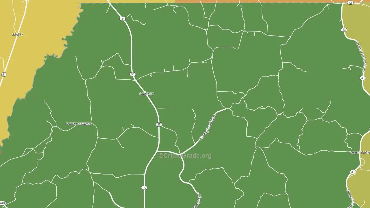 Carmack, MS Map of Vandalism Rates
