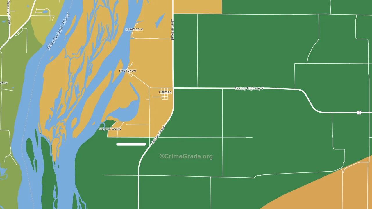 Carman, IL Map of Vandalism Rates