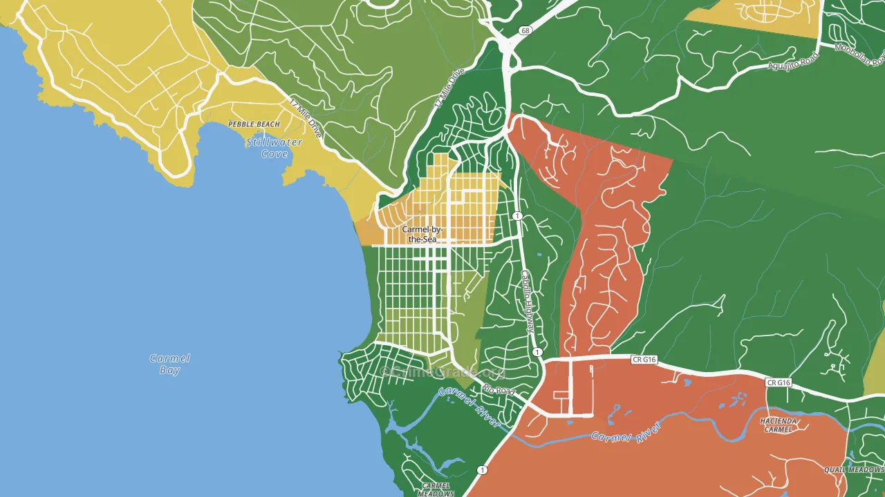 Carmel-By-The-Sea, CA Map of Vandalism Rates