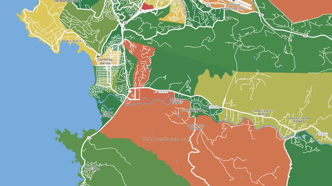 Carmel, CA Map of Vandalism Rates