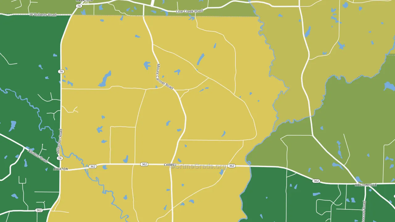 Carmel, GA Map of Vandalism Rates