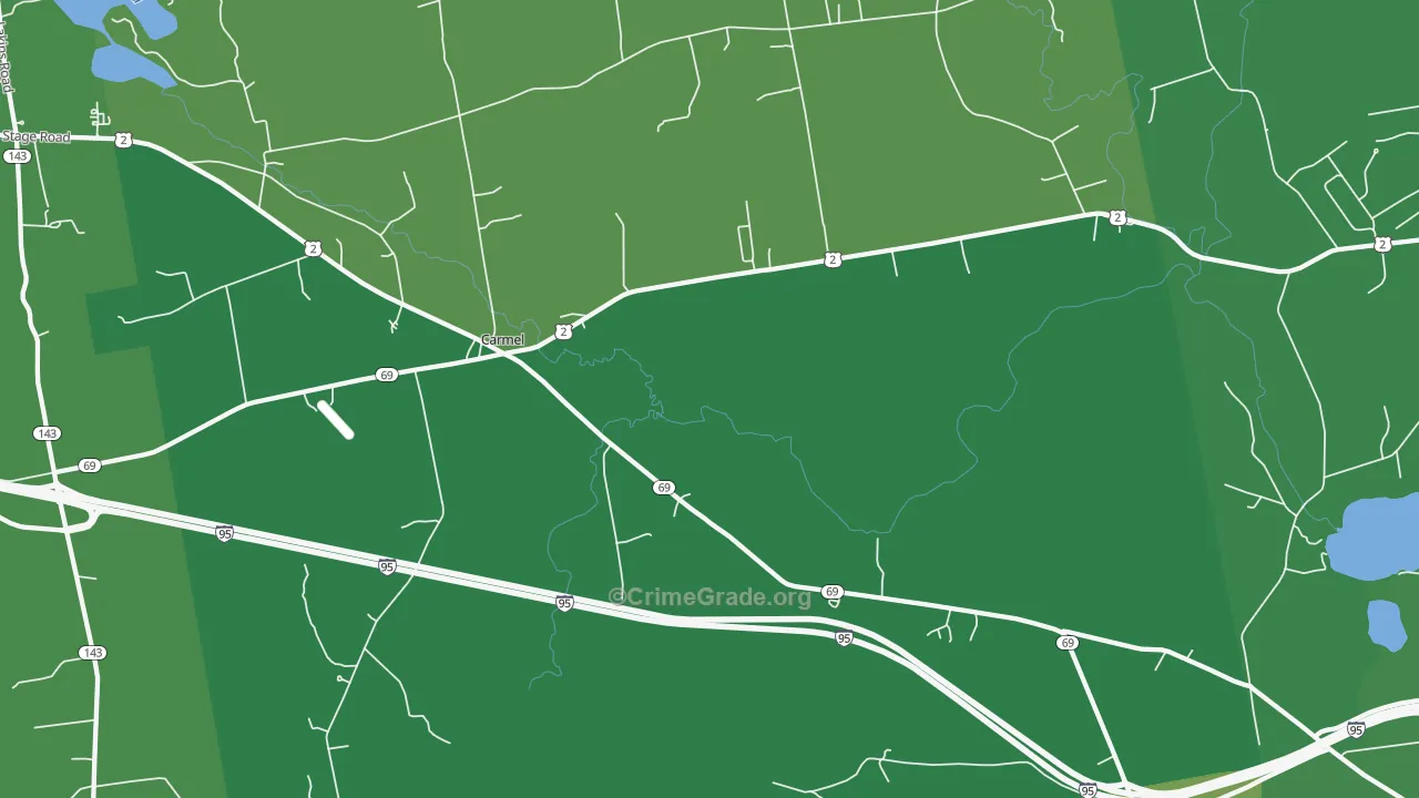 Carmel, ME Map of Vandalism Rates