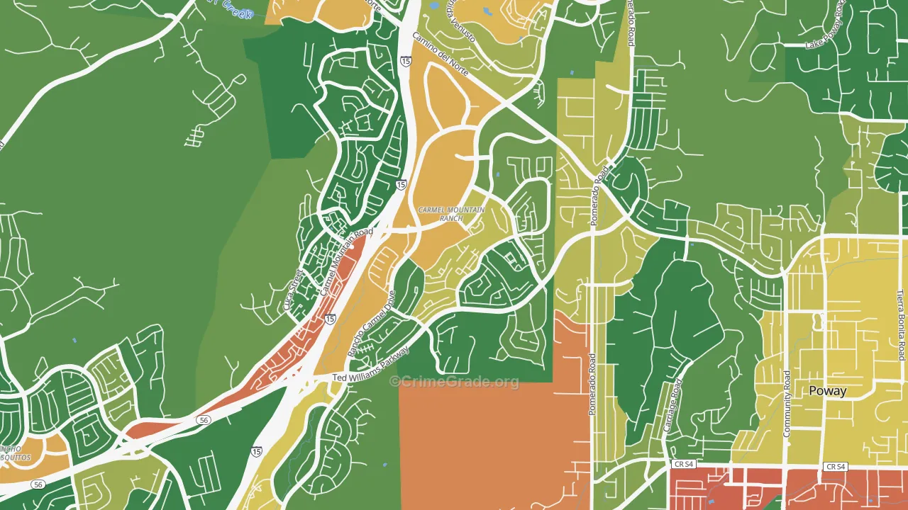 Carmel Mountain, San Diego, CA Map of Vandalism Rates