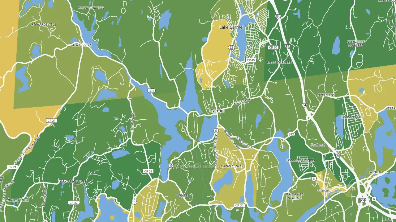 Carmel, NY Map of Vandalism Rates
