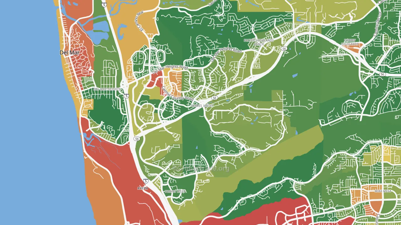 Carmel Valley, San Diego, CA Map of Vandalism Rates