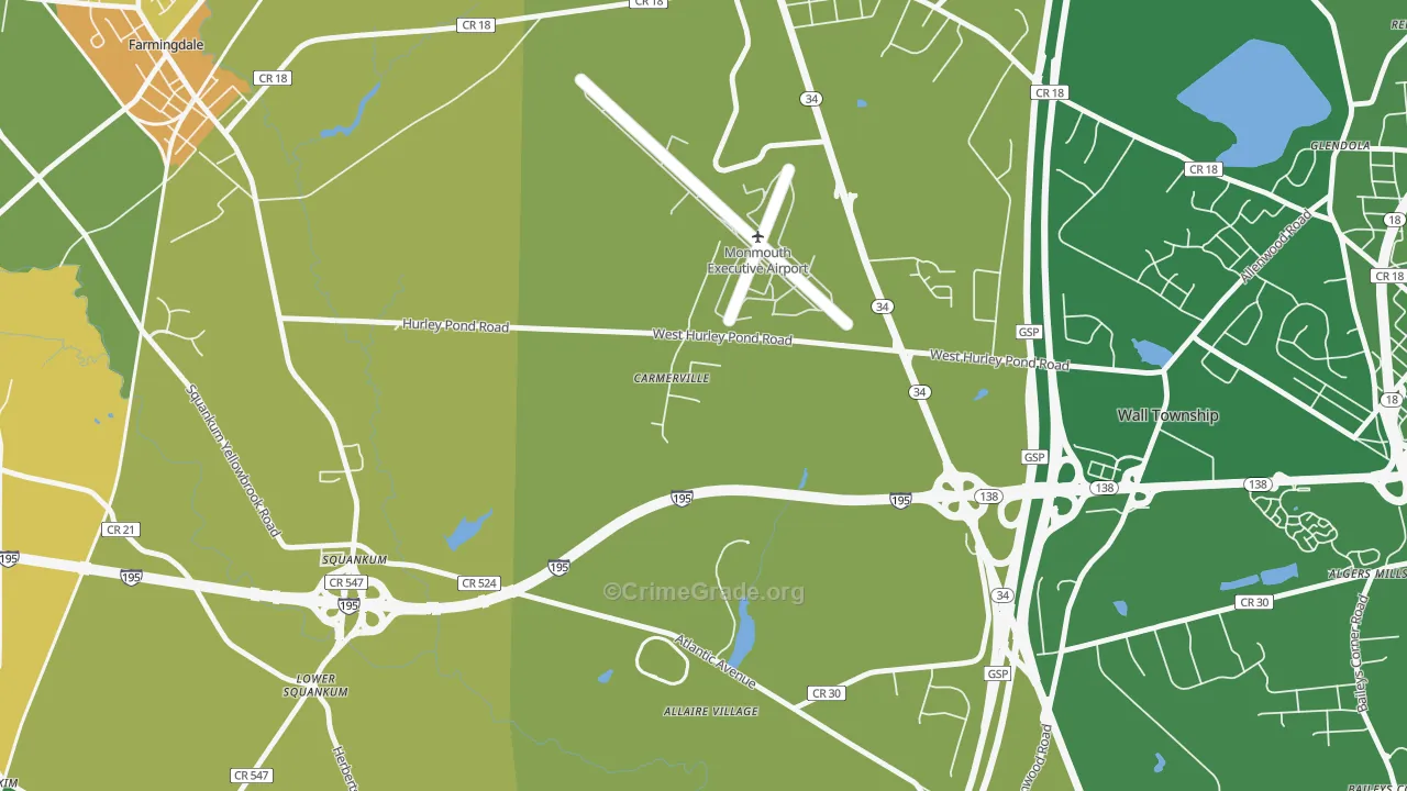 Carmerville, NJ Map of Vandalism Rates