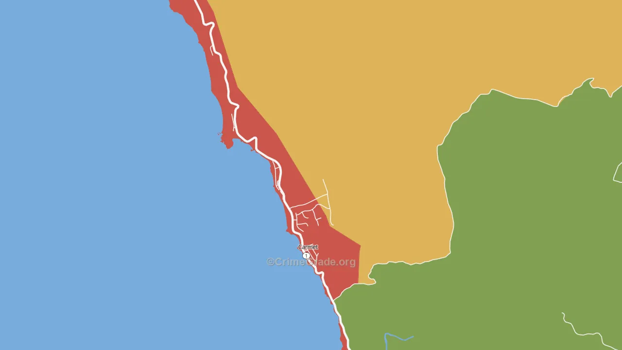 Carmet, CA Map of Vandalism Rates