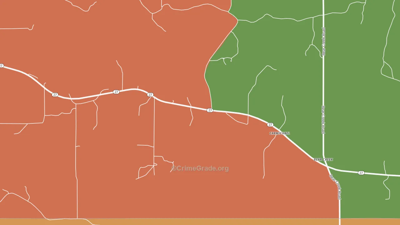 Carmichael, MS Map of Vandalism Rates