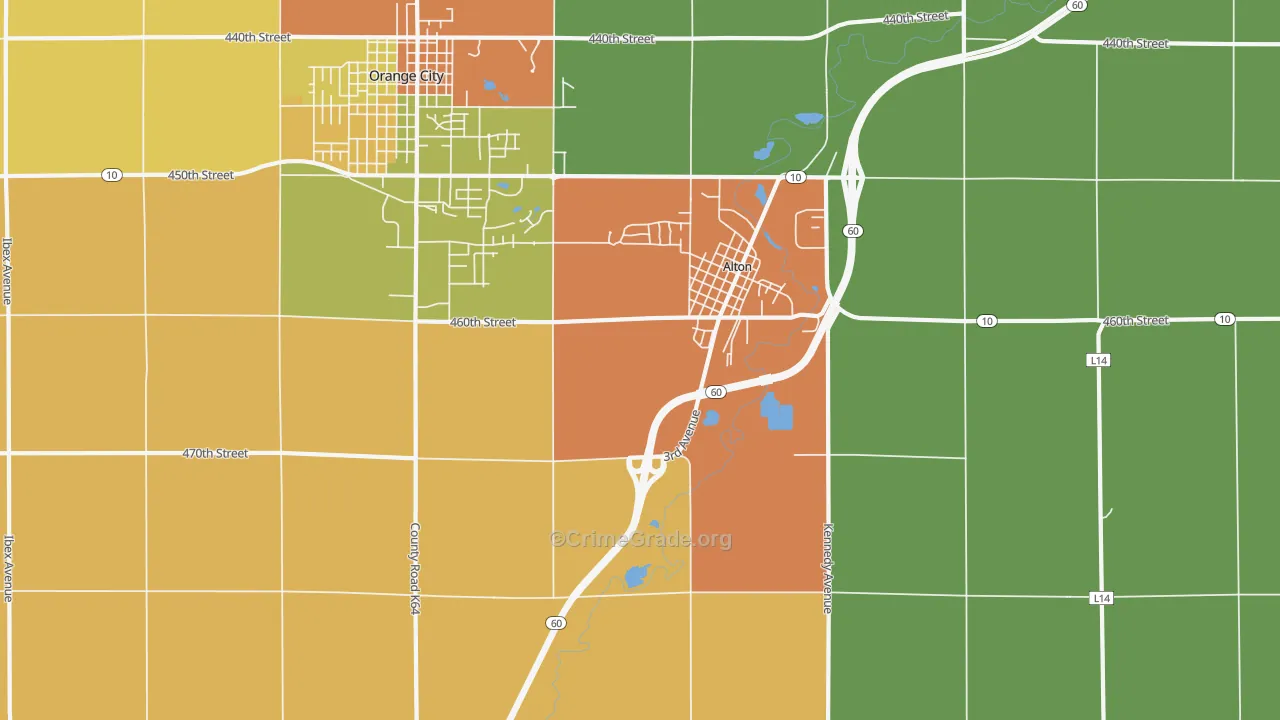 Carnes, IA Map of Vandalism Rates
