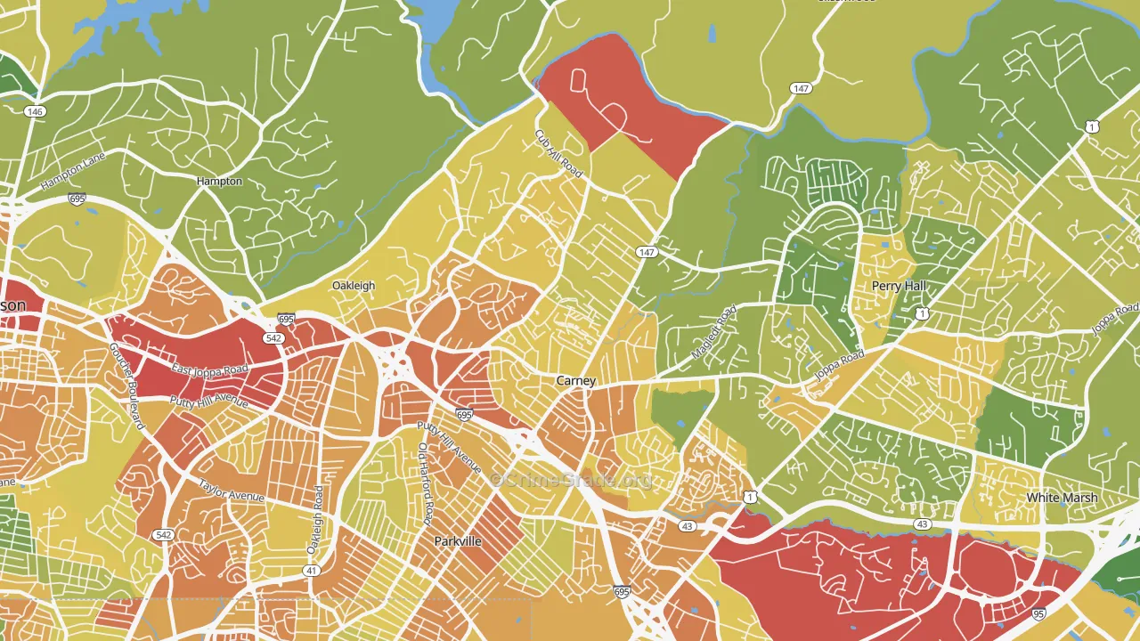 Carney, MD Map of Vandalism Rates