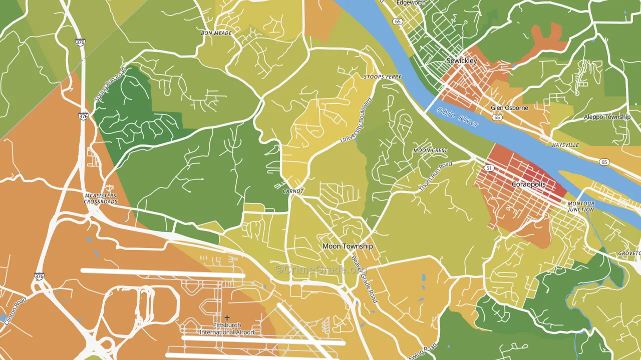 Carnot-Moon, PA Map of Vandalism Rates