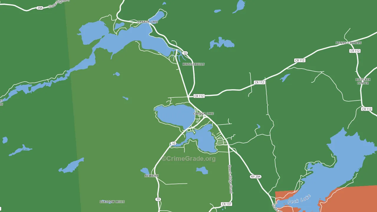 Caroga Lake, NY Map of Vandalism Rates