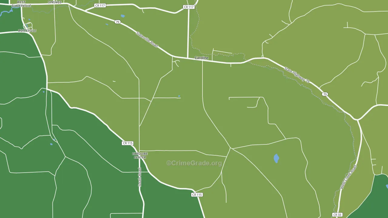 Caroline Center, NY Map of Vandalism Rates