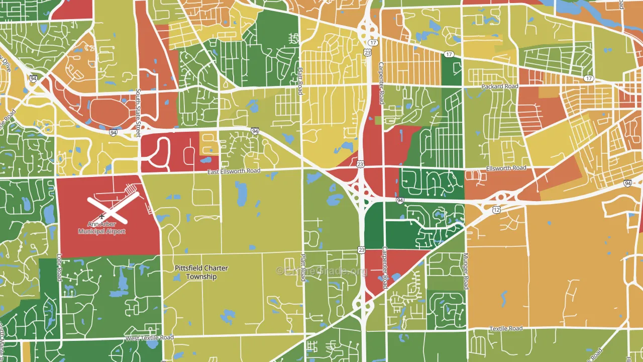 Carpenter, Ann Arbor, MI Map of Vandalism Rates