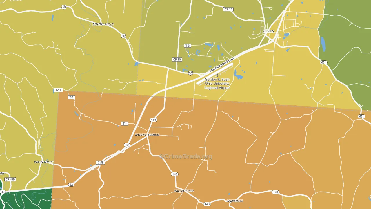 Carpenter, OH Map of Vandalism Rates