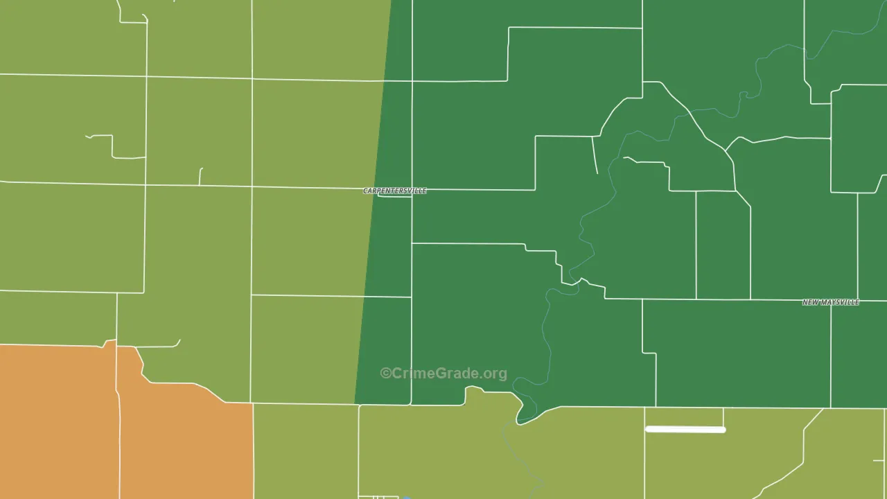Carpentersville, IN Map of Vandalism Rates