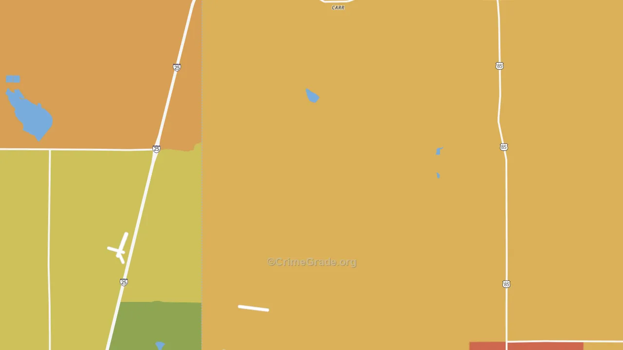 Carr, CO Map of Vandalism Rates