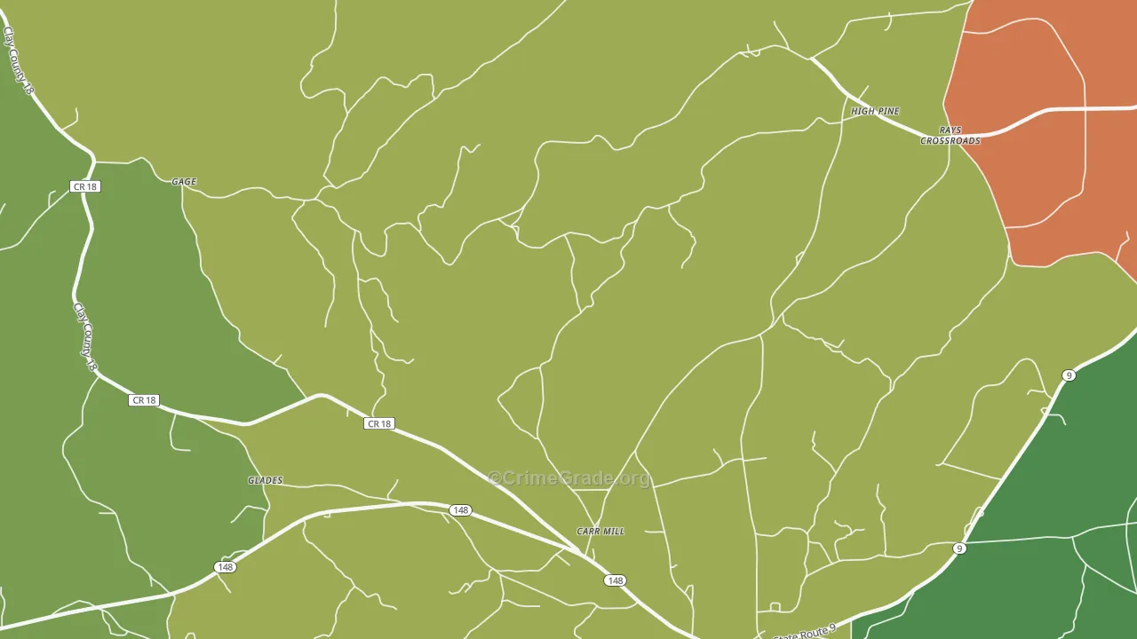 Carr Mill, AL Map of Vandalism Rates