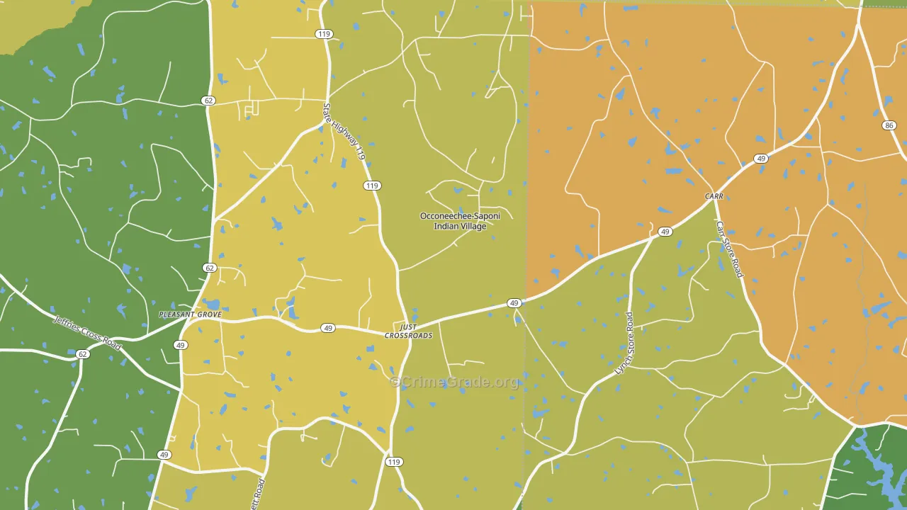 Carr, NC Map of Vandalism Rates