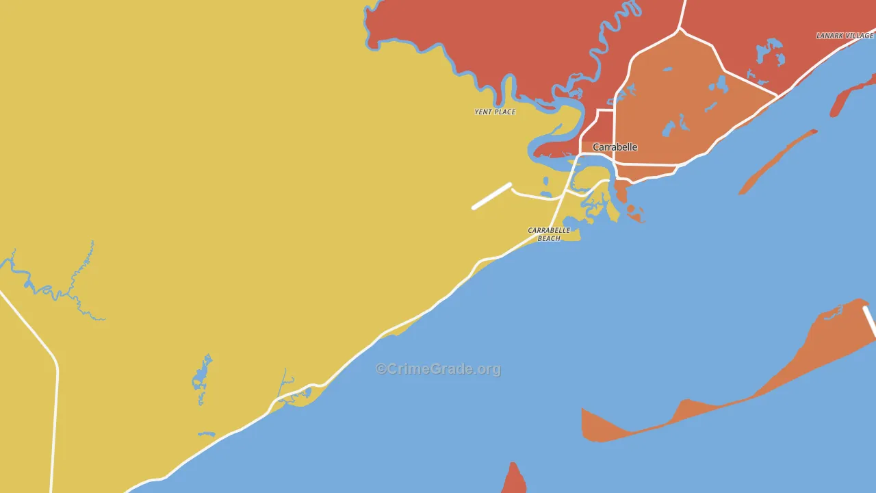 Carrabelle Beach, FL Map of Vandalism Rates