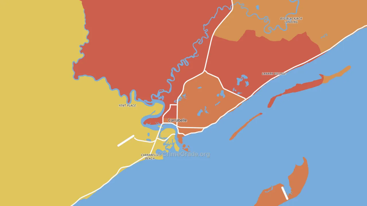 Carrabelle, FL Map of Vandalism Rates