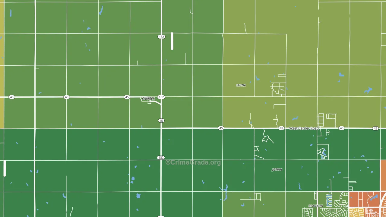 Carrier, OK Map of Vandalism Rates