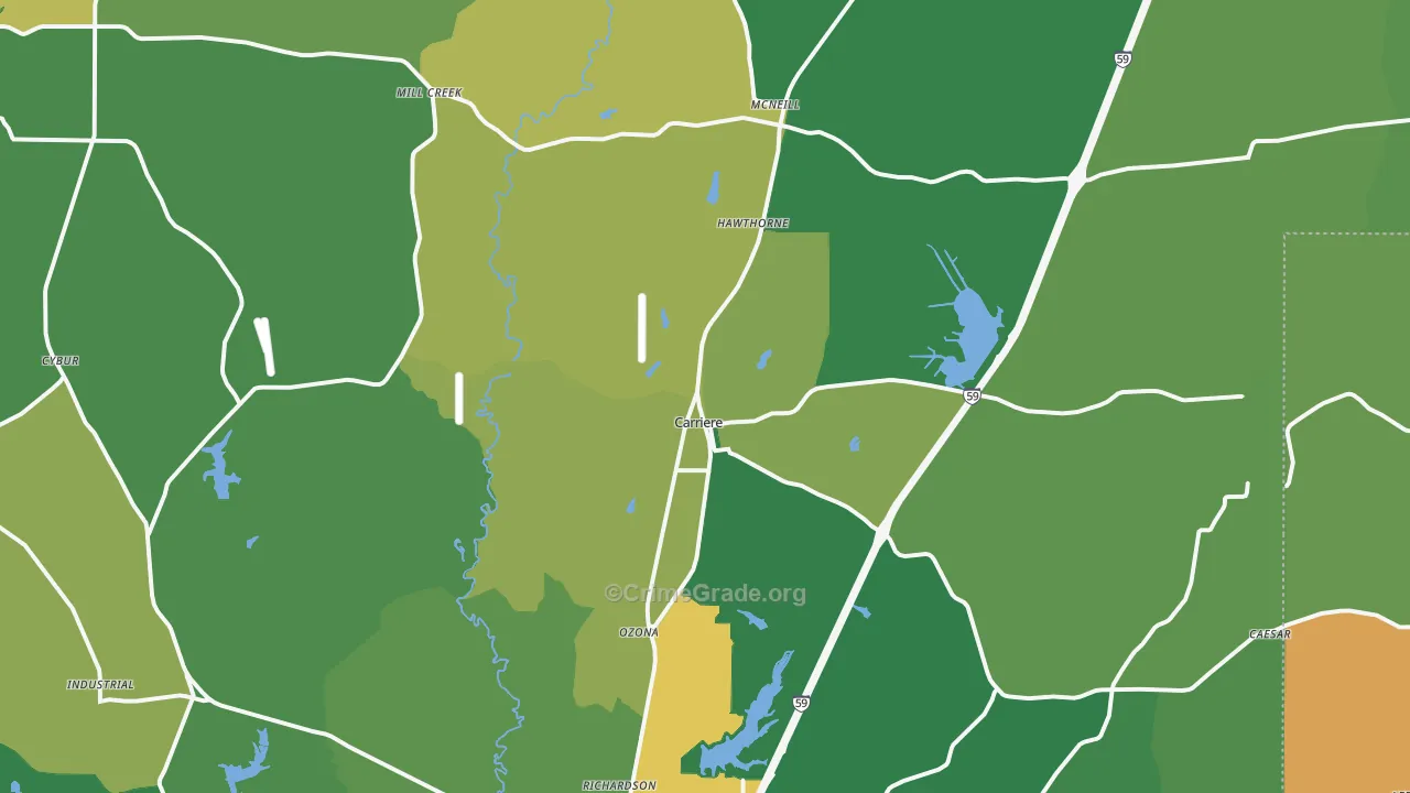 Carriere, MS Map of Vandalism Rates