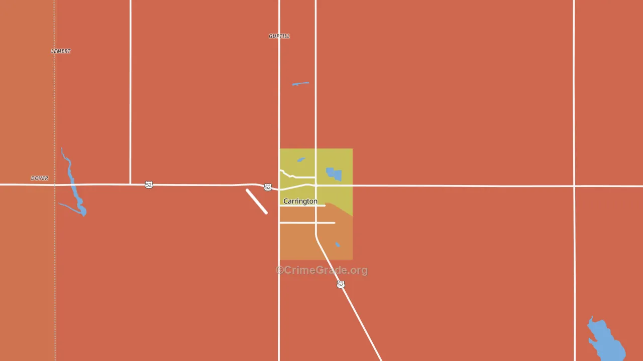 Carrington, ND Map of Vandalism Rates