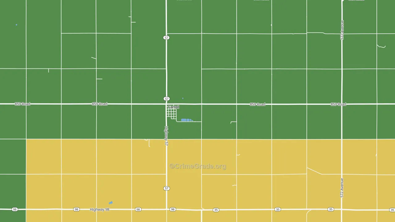 Carroll, NE Map of Vandalism Rates