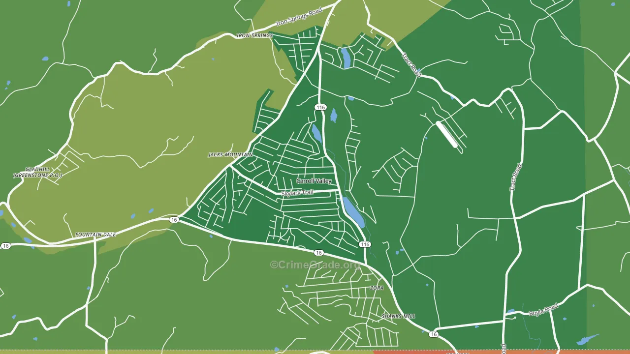 Carroll Valley, PA Map of Vandalism Rates