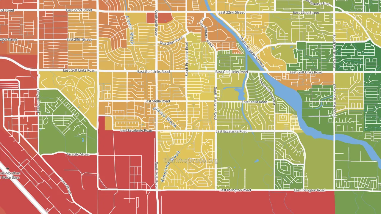 Carson Corner, Tucson, AZ Map of Vandalism Rates