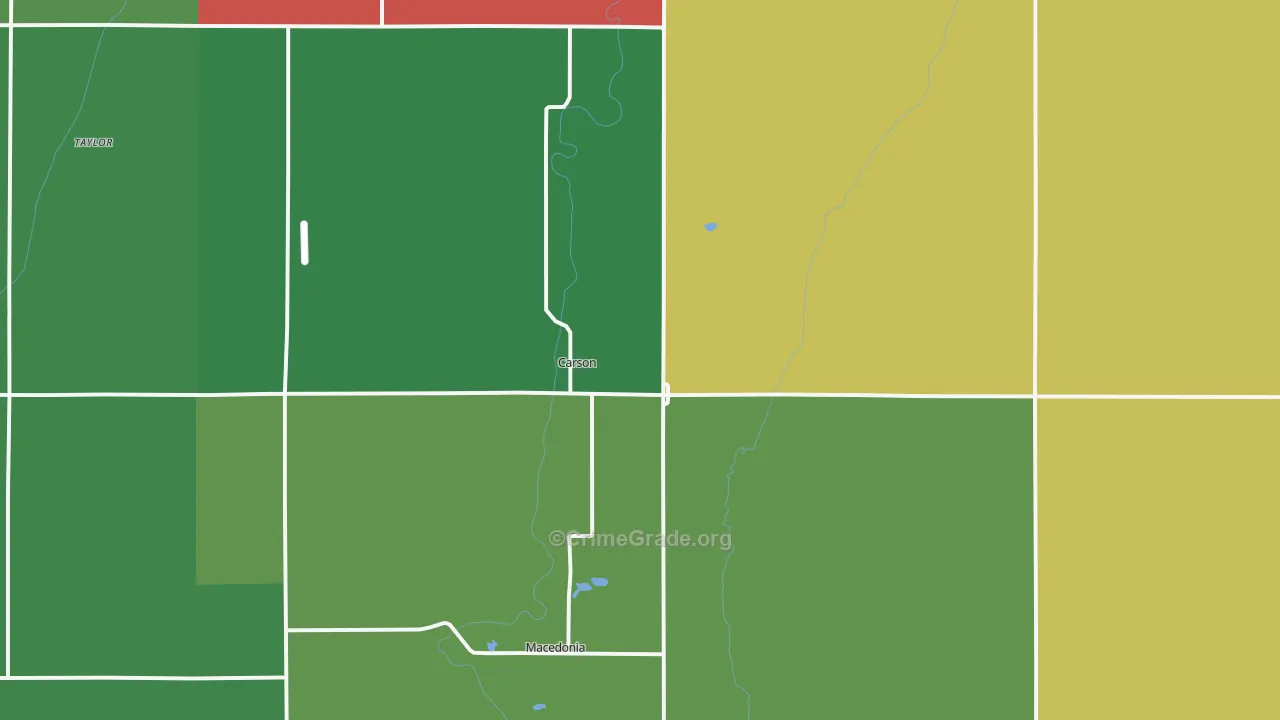 Carson, IA Map of Vandalism Rates