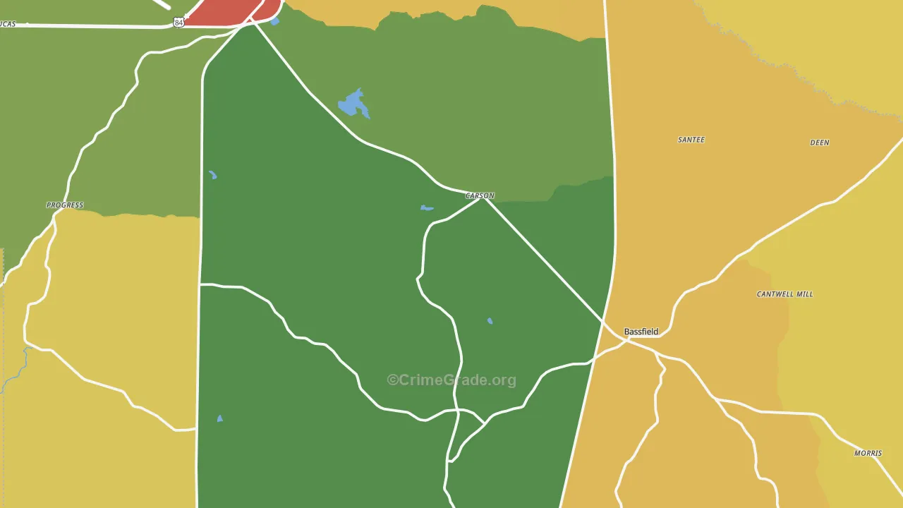 Carson, MS Map of Vandalism Rates