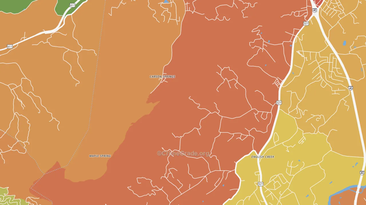 Carson Spring, TN Map of Vandalism Rates