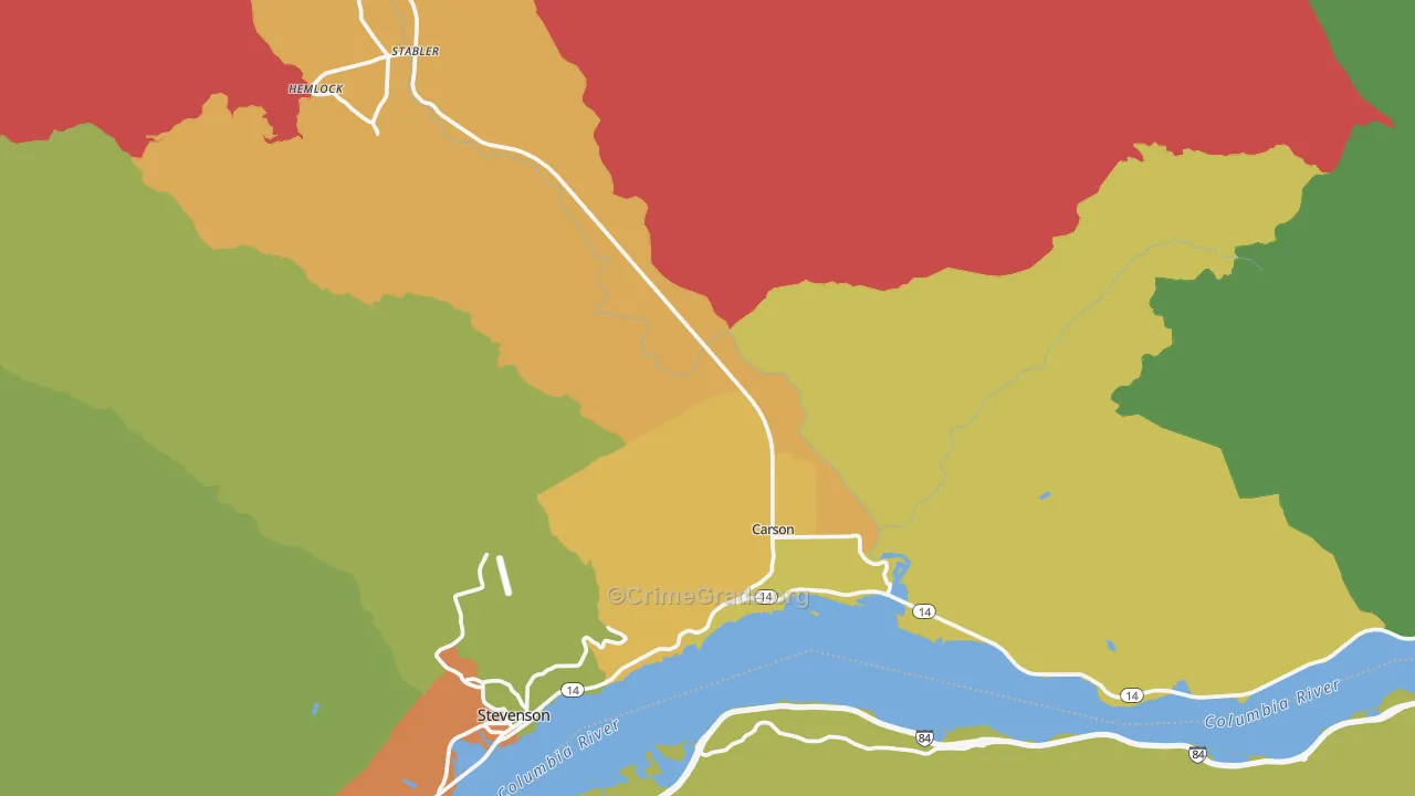 Carson, WA Map of Vandalism Rates
