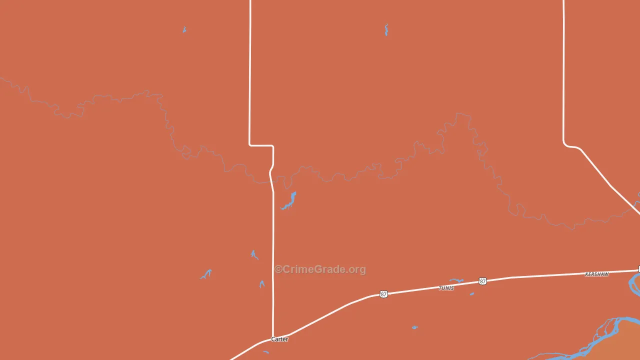 Carter, MT Map of Vandalism Rates