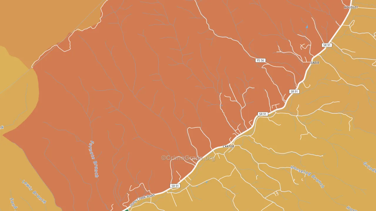 Carter, TN Map of Vandalism Rates