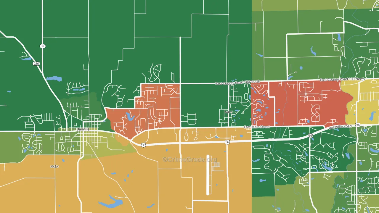 Cartersburg, IN Map of Vandalism Rates
