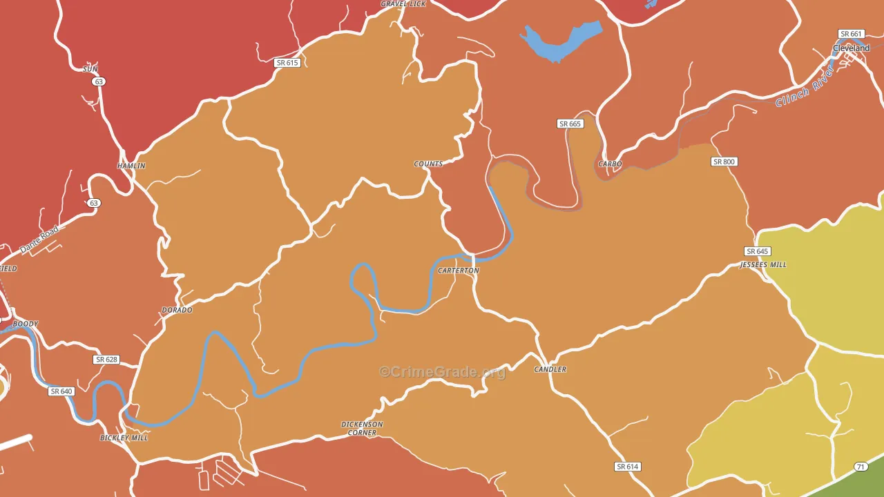 Carterton, VA Map of Vandalism Rates