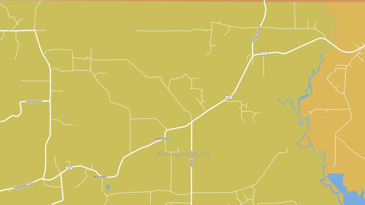 Carterville, LA Map of Vandalism Rates