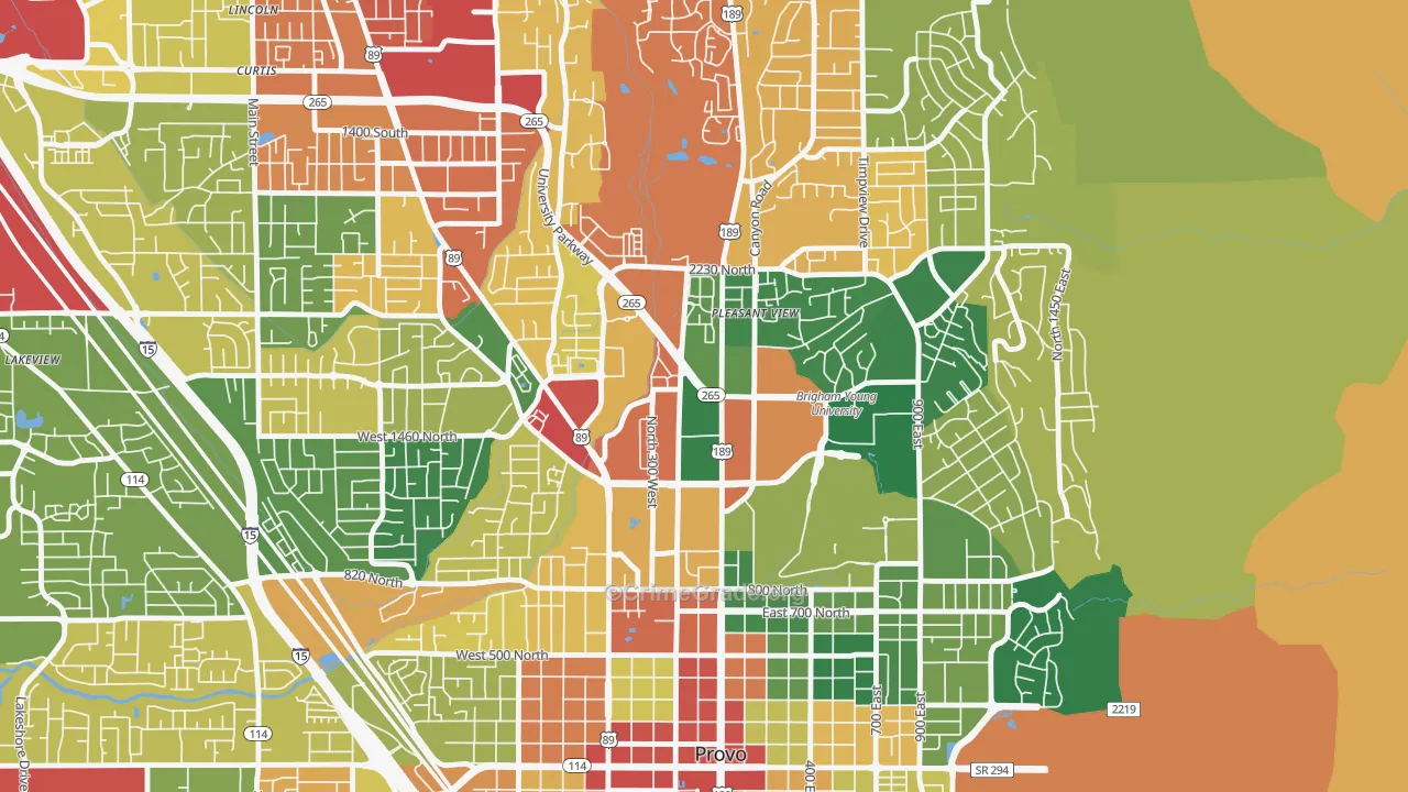 Carterville, Provo, UT Map of Vandalism Rates