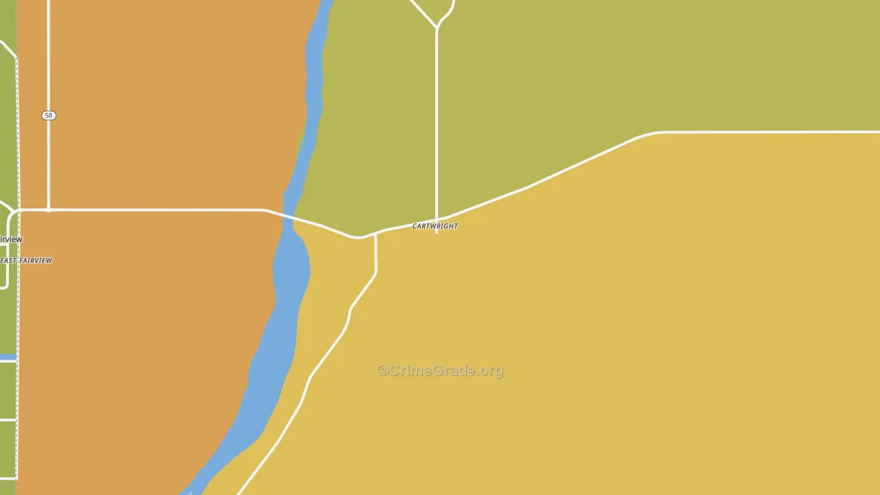 Cartwright, ND Map of Vandalism Rates